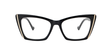 Women Vista Eyeglasses: Queen - Black - SpaceSMART Eye Clinic (Front View)